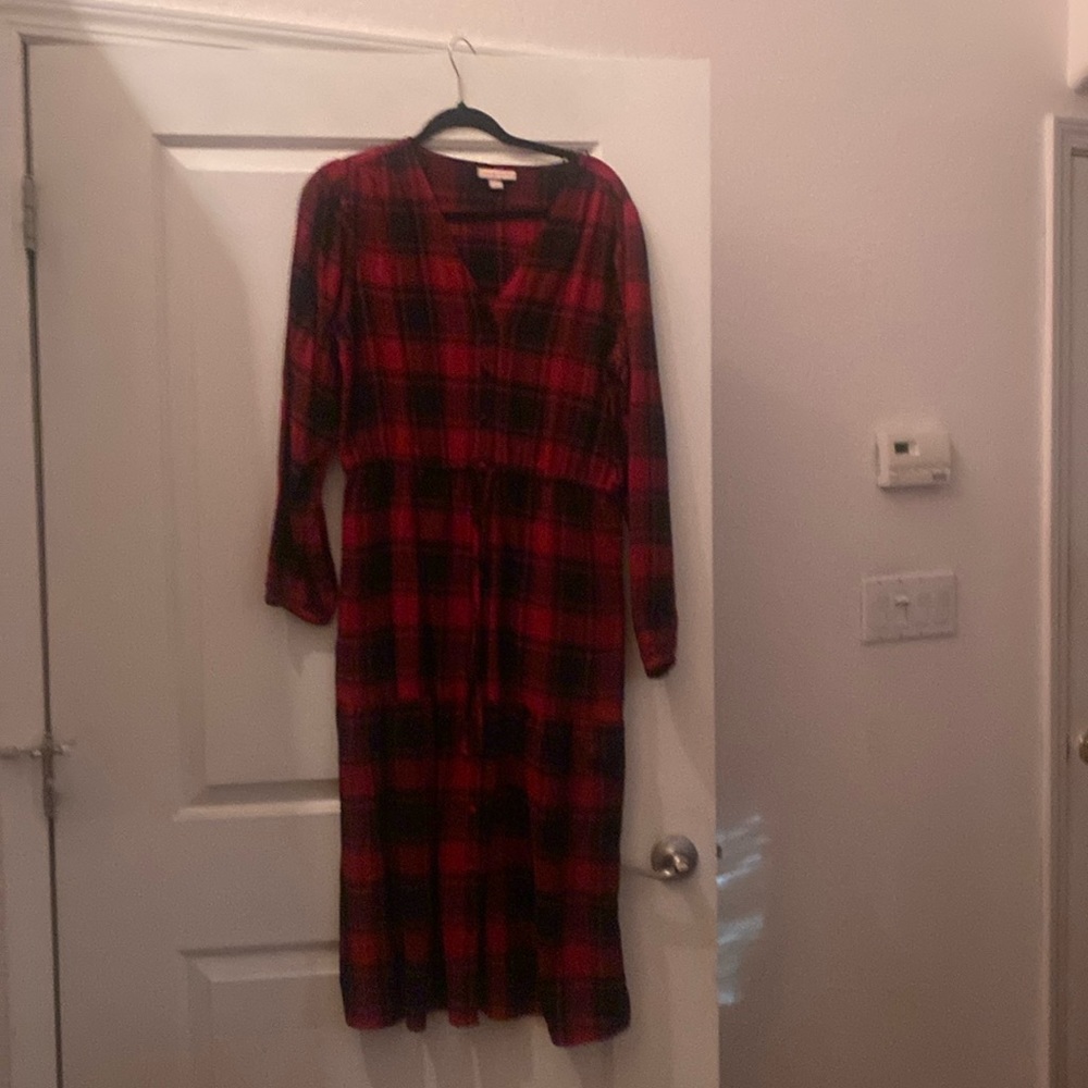 Larger Red & Black Plaid Dress